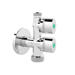 ARCO Zawór kątowy COMBI antykamienny GZ 1/2" x GZ 3/4" x GZ 3/8" bez nakrętki uchwyt metalowy COMB5MAC